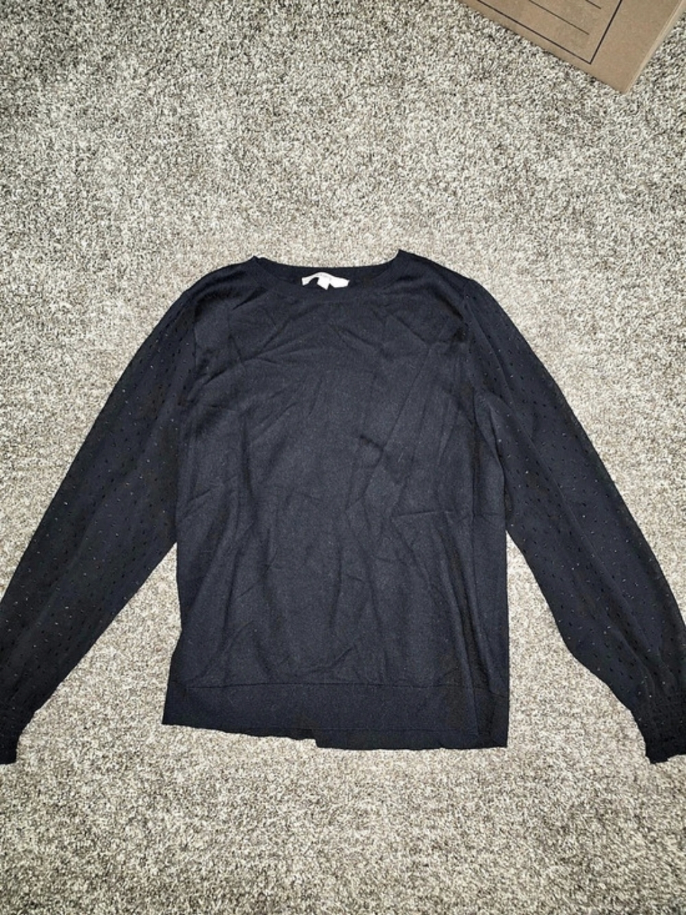 LOFT Black Polka Dot Sleeve Size Small